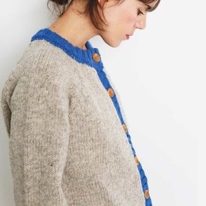 Babaà short sleeve 10% organic wool sweater with wooden buttons